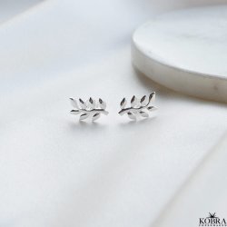 "Bloom" Små øreringe i sølv med blade