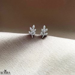 "Blair" sm reringe i sterling slv med hvide sten