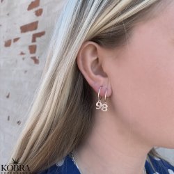 "Lucky number" guld hoops med dine lykketal eller bogstaver