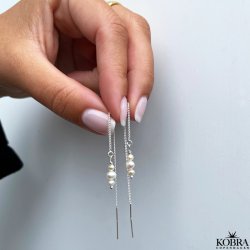 "Midsommar" perle øreringe på sølv øretråde