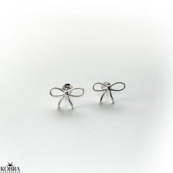 "Bow" beautiful small silver earrings with bows