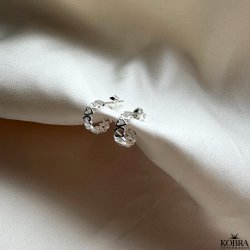 "Love" slv reringe / creoler med slvhjerter