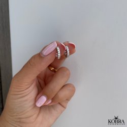 "Honey" sm slv hoops med sten