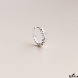 "Mikami" slv hoop med sten, 1 stk (Medium)