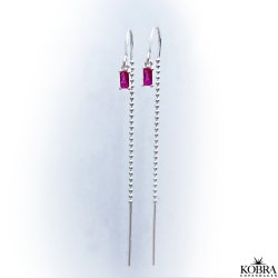 "Safir" silver earrings with pink stones