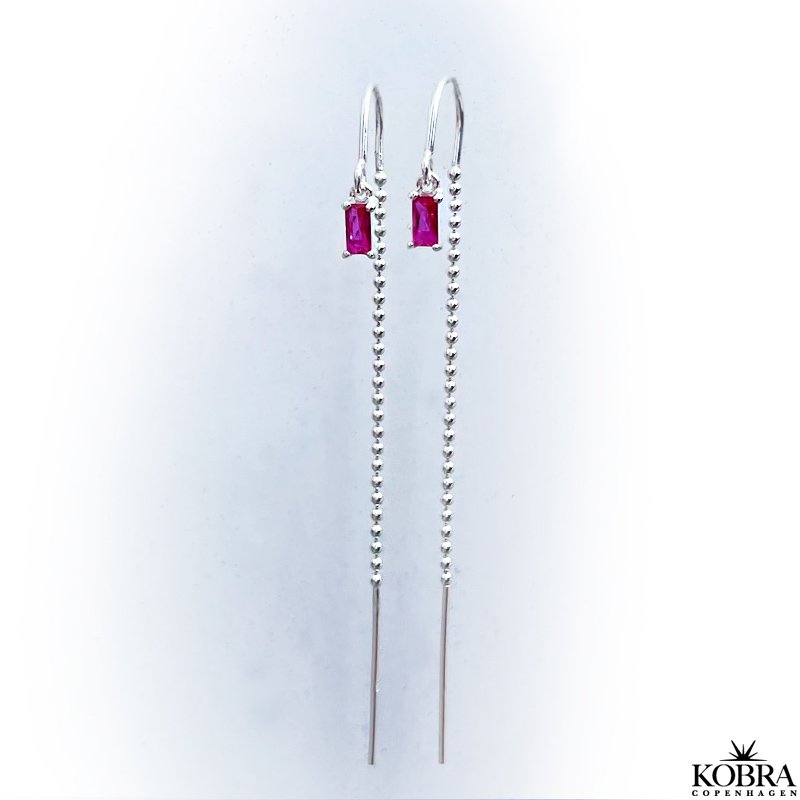 "Safir" silver earrings with pink stones