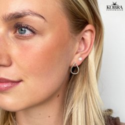 "Margrethe" silver earrings with freshwater pearls ( 6 mm )