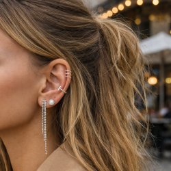 "Cora" earcuff med tre ringe i sterling s�lv