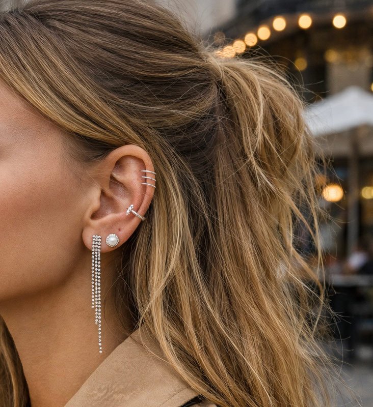 "Gianna" ball earrings in sterling silver