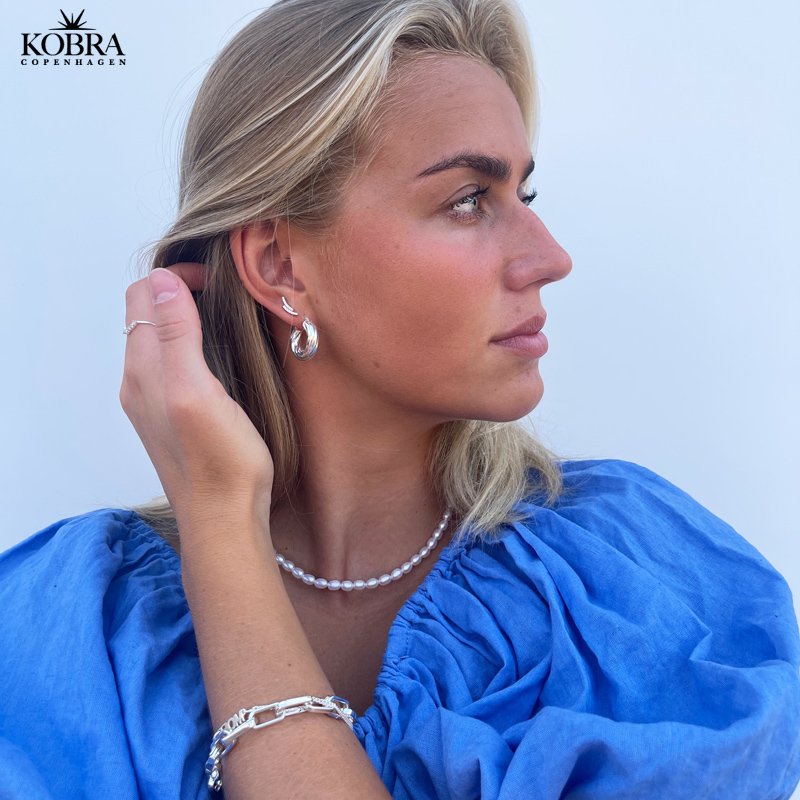 "Malibu" chunky hoops in sterling silver