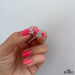 "Blair" sm reringe i sterling slv med hvide sten