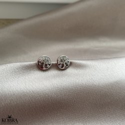 "Vica" "The tree of life" earrings in silver with stones