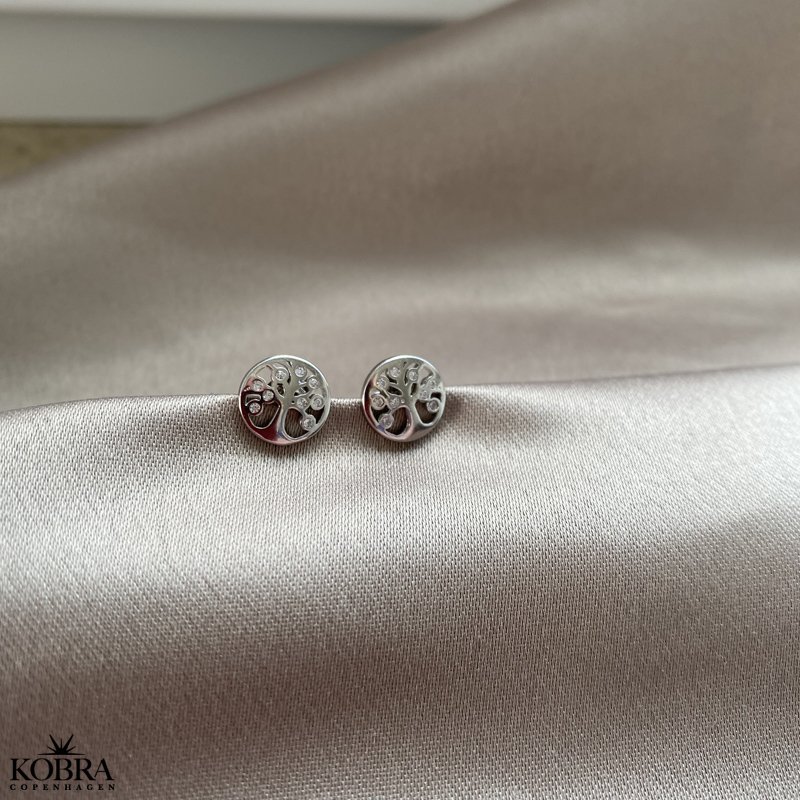 "Vica" "The tree of life" earrings in silver with stones