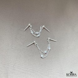 "Vilja" slv reringe med sten til 2 huller i rerne