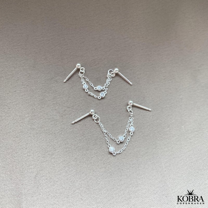 "Vilja" slv reringe med sten til 2 huller i rerne