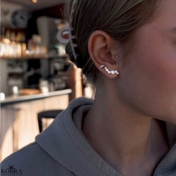 "Solenne" wavy slv reringe med sten