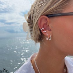 "Sparkling" ear cuff in sterling silver with zirconia.