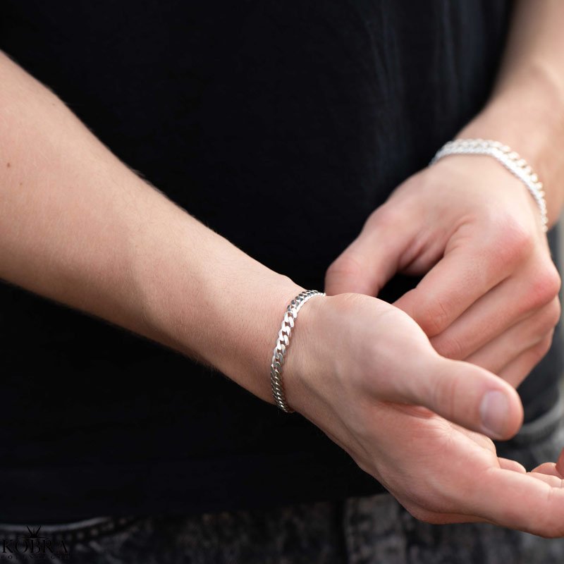 "Clinton" 5 mm panzer armbnd i sterling slv