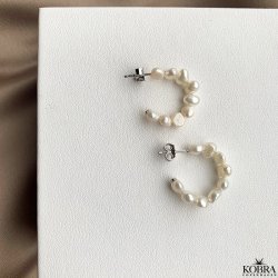 "Maggie" perle hoops / reringe i slv