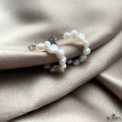 "Maggie" perle hoops / reringe i slv