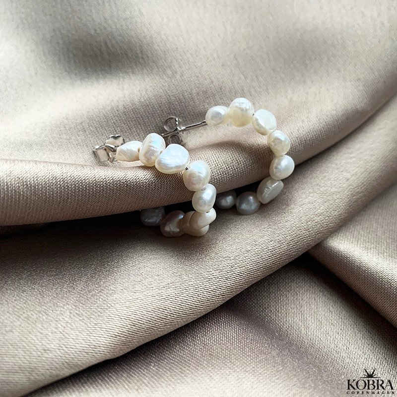 "Maggie" perle hoops / reringe i slv