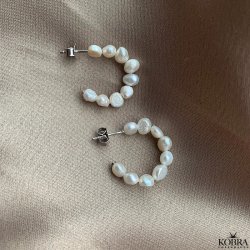 "Maggie" perle hoops / reringe i slv