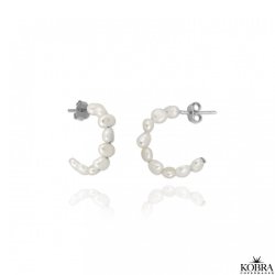 "Maggie" perle hoops / reringe i slv