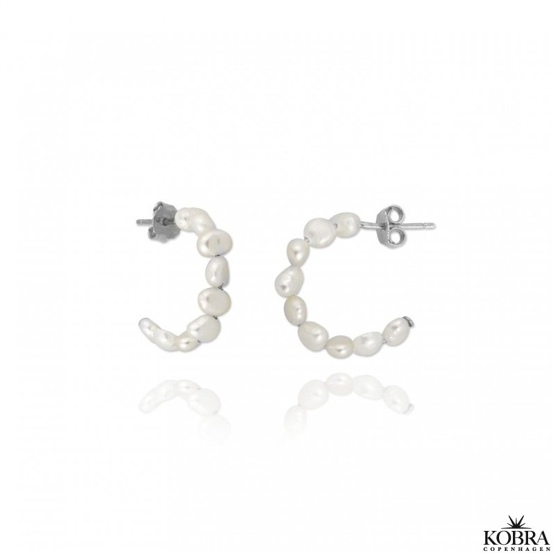 "Maggie" perle hoops / reringe i slv