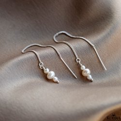 "Midsommar" perle øreringe på sølv øretråde