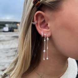 "Monaco" pearl hoops in silver with white freshwater pearls