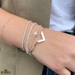Silver bracelet in triangular design, model Lennox
