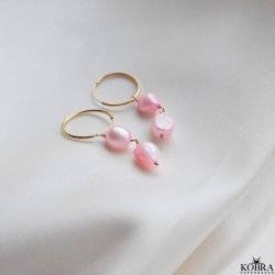 "Sugar" forgyldte reringe med lyserde ferksvandsperler