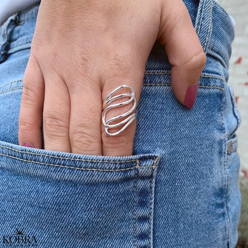"Numa" kurvet sterling slv ring