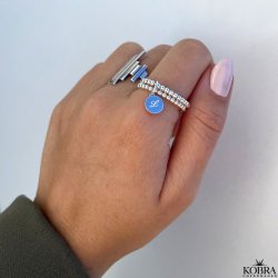 "Charming" slv ring med lille amulet med din gravering