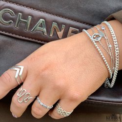 Handmade double Lennox ring in silver