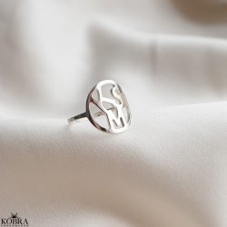 "Close To You" handmade silver ring with your letters