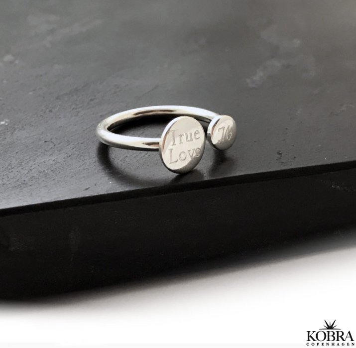"Dallas" slv ring med tags inklusiv din personlige gravering