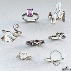 "Firenze" slv ring med lyserde og hvide sten