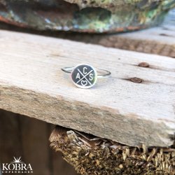 "Havana" slv ring med krydsgravering af dine bogstaver / symboler