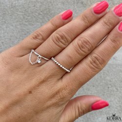 "Dani" slv ring med kde og lille sten