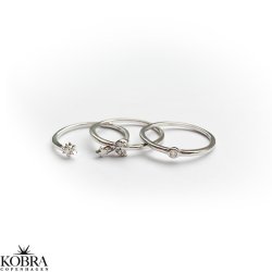 "Sun, Moon and Star" slv ringe - 3i1