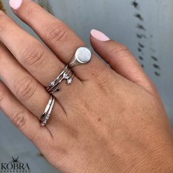 "Sun, Moon and Star" slv ringe - 3i1