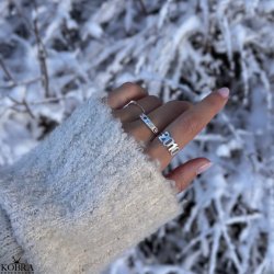 "Soho" ring with your year in silver