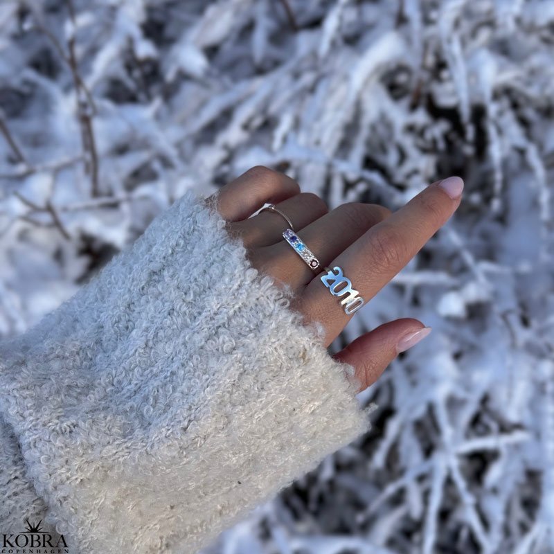 "Soho" ring with your year in silver