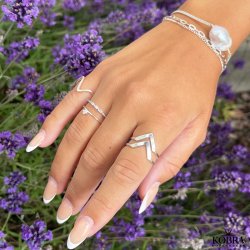 Handmade double Lennox ring in silver