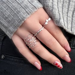 "Trena" enkel slv ring med 3 blade