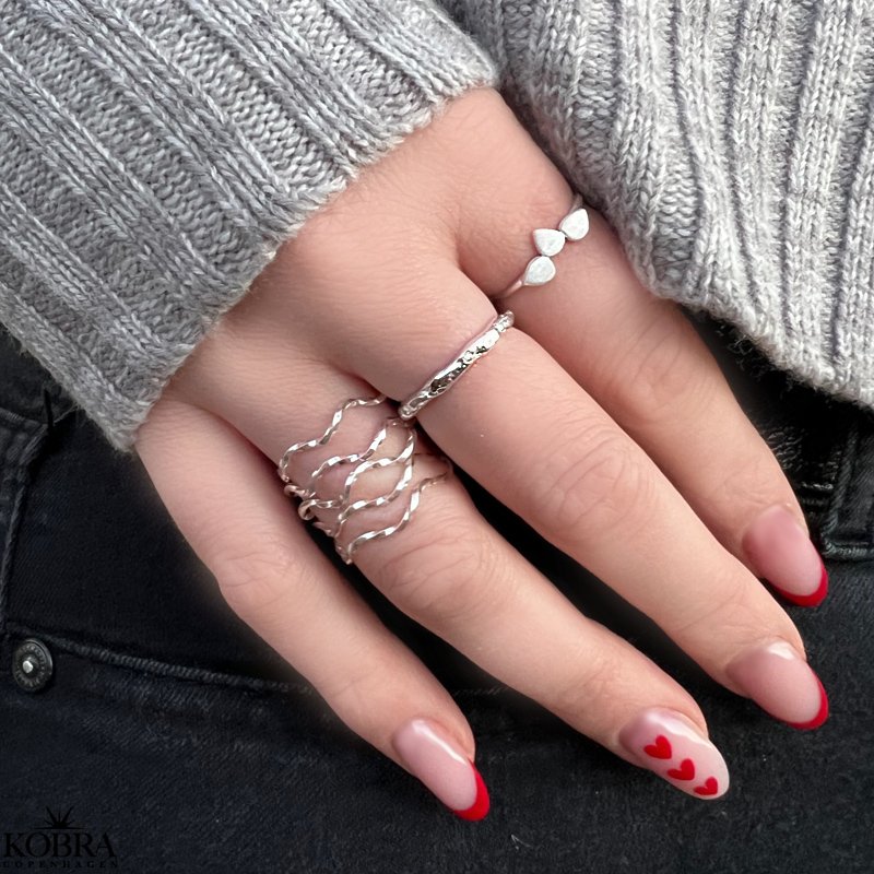 "Trena" enkel slv ring med 3 blade