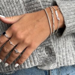 "Vanity" slvring med sort zirkonia sten