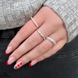 "Hailey" simple silver ring with blue stone