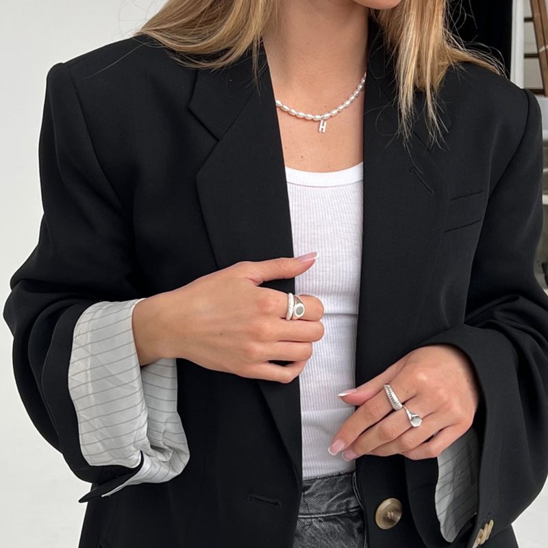 "Sparkling" slv ring med hvide sten